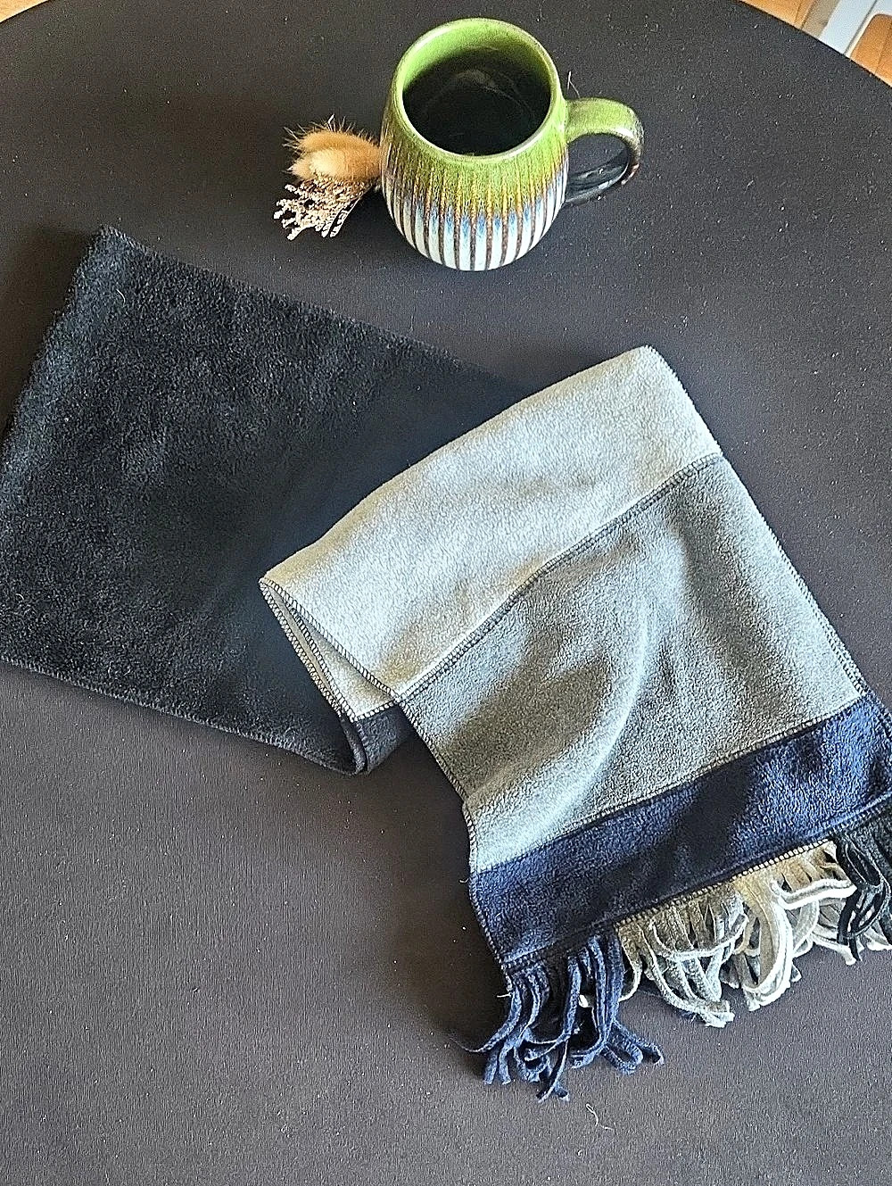 Color Block Scarf in Gray & Blue Like New Star Trek Wardrobe S4 Toronto